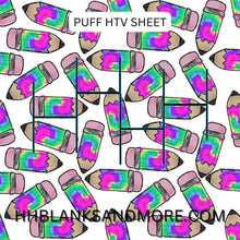 Load image into Gallery viewer, Tye Dye Pencil Puff Heat Transfer Vinyl Sheet