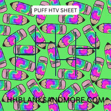 Load image into Gallery viewer, Tye Dye Pencil Puff Heat Transfer Vinyl Sheet