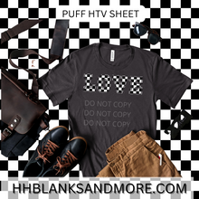 Load image into Gallery viewer, Black and White Checkered Puff Heat Transfer Vinyl Sheet