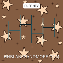 Load image into Gallery viewer, Brown and Tan Stars Puff Heat Transfer Vinyl Sheet