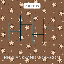 Load image into Gallery viewer, Brown and Tan Stars Puff Heat Transfer Vinyl Sheet