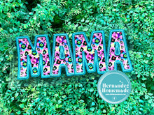 Load image into Gallery viewer, Mama/Mini Teal Animal Faux Embroidery Puff/HTV Transfer
