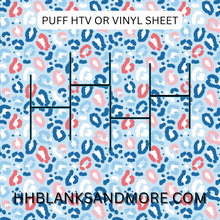 Load image into Gallery viewer, 4th of July Leopard Puff Heat Transfer Vinyl Sheet
