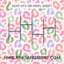 Load image into Gallery viewer, Summer Cheetah pastel Puff Heat Transfer Vinyl Sheet