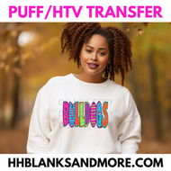 Bull Dogs School Spirit Puff/HTV Transfer