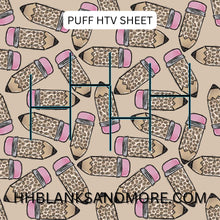 Load image into Gallery viewer, Leopard Pencil Puff Heat Transfer Vinyl Sheet
