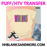 Warriors School Spirit Puff/HTV Transfer
