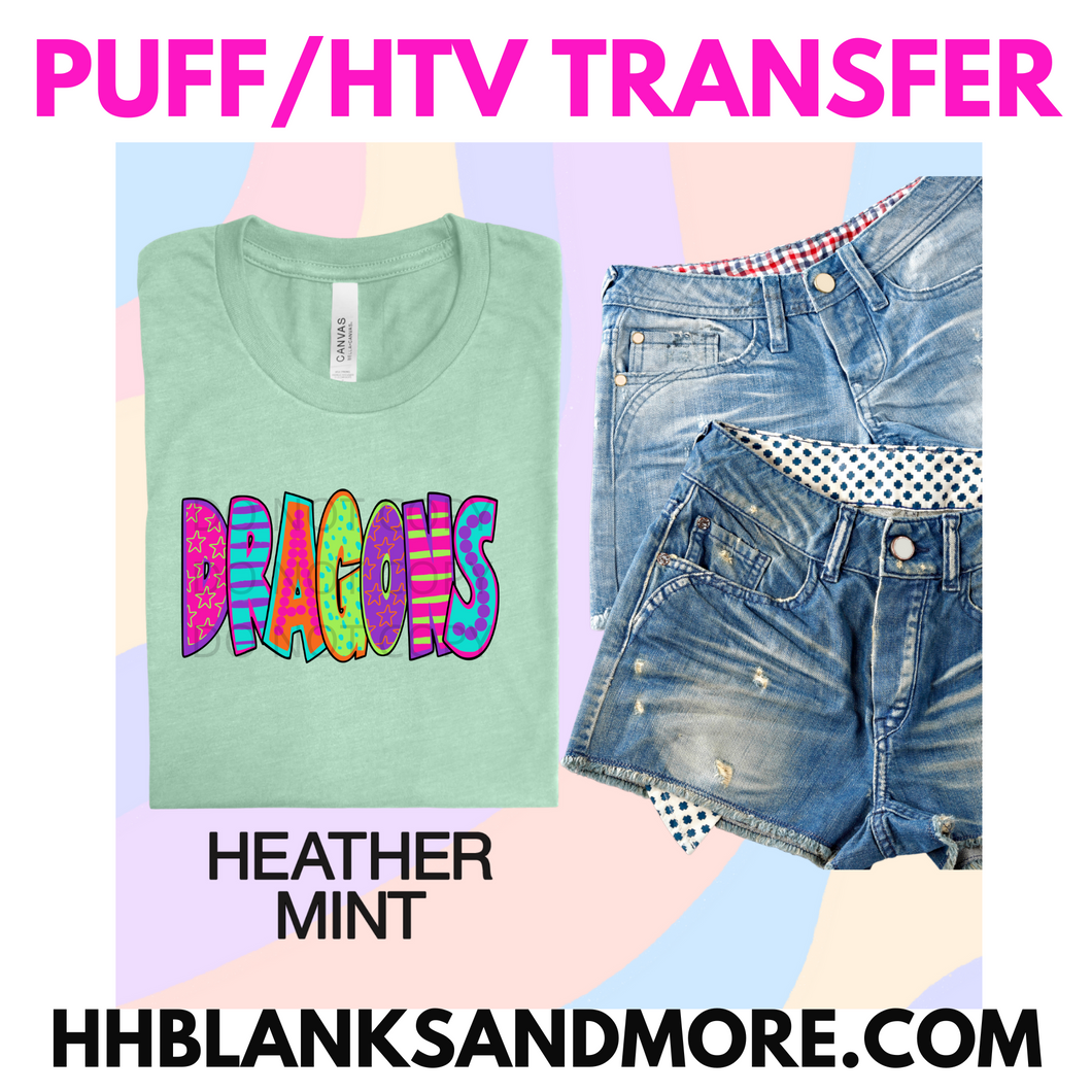 Dragons School Spirit Puff/HTV Transfer