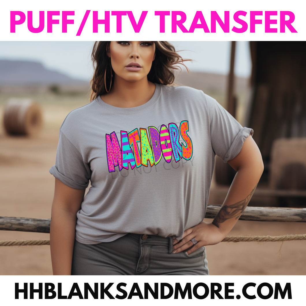 Matadors School Spirit Puff/HTV Transfer