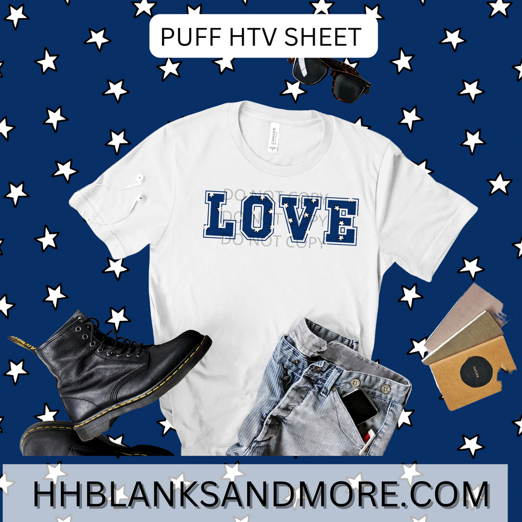 4th Of July Stars Puff Heat Transfer Vinyl Sheet