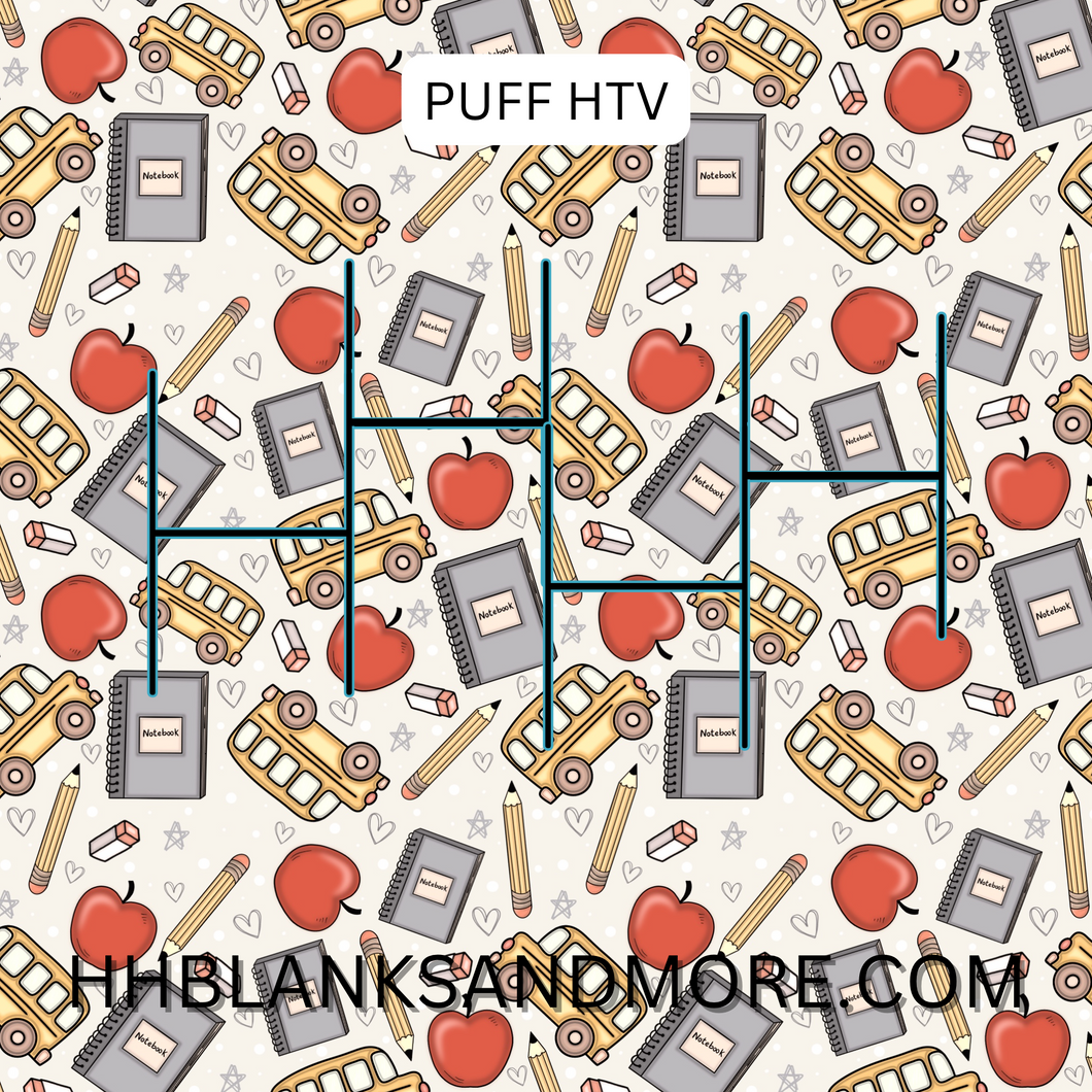Back to School Yellow Puff Heat Transfer Vinyl Sheet