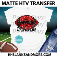 Cardinals Football Sequin Matte Transfer