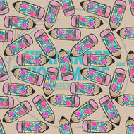 Floral Pencil w/Background Digital