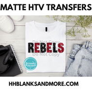 Rebels Red & Black Sequin Matte Transfer