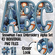 Snowman Faux Embroidery Alpha Matte Transfer