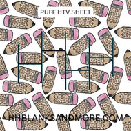 Leopard Pencil Puff Heat Transfer Vinyl Sheet
