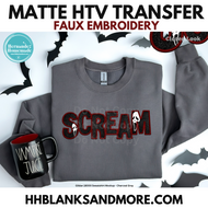 Scream Faux Embrodery Matte Transfer