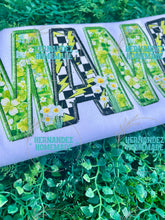 Load image into Gallery viewer, Green Floral/Green Bolt Alpha DTF
