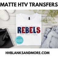 Rebels Red & Navy Sequin Matte Transfer