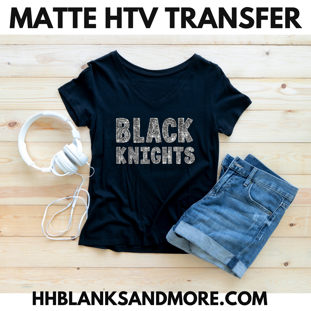 Black Knights Sequin Matte Transfer
