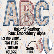 Colorful Feather Faux Embroidery Alpha Matte Transfer