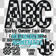 Sparkly Checker Faux Glitter Sequin Matte Transfer