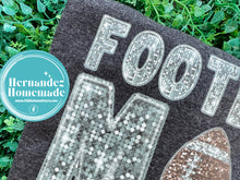 Load image into Gallery viewer, Football Mom Silver Sequins Matte Transfer
