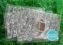 Load image into Gallery viewer, Football Mom Silver Sequins Matte Transfer
