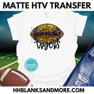Tigers Purple Football Sequin Matte Transfer