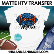 Tigers Orange Football Sequin Matte Transfer