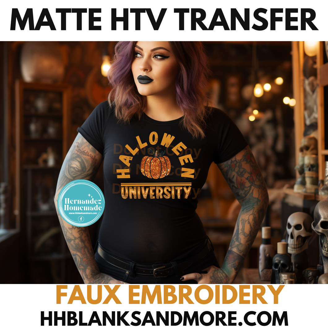 Halloween University Matte orange Transfer