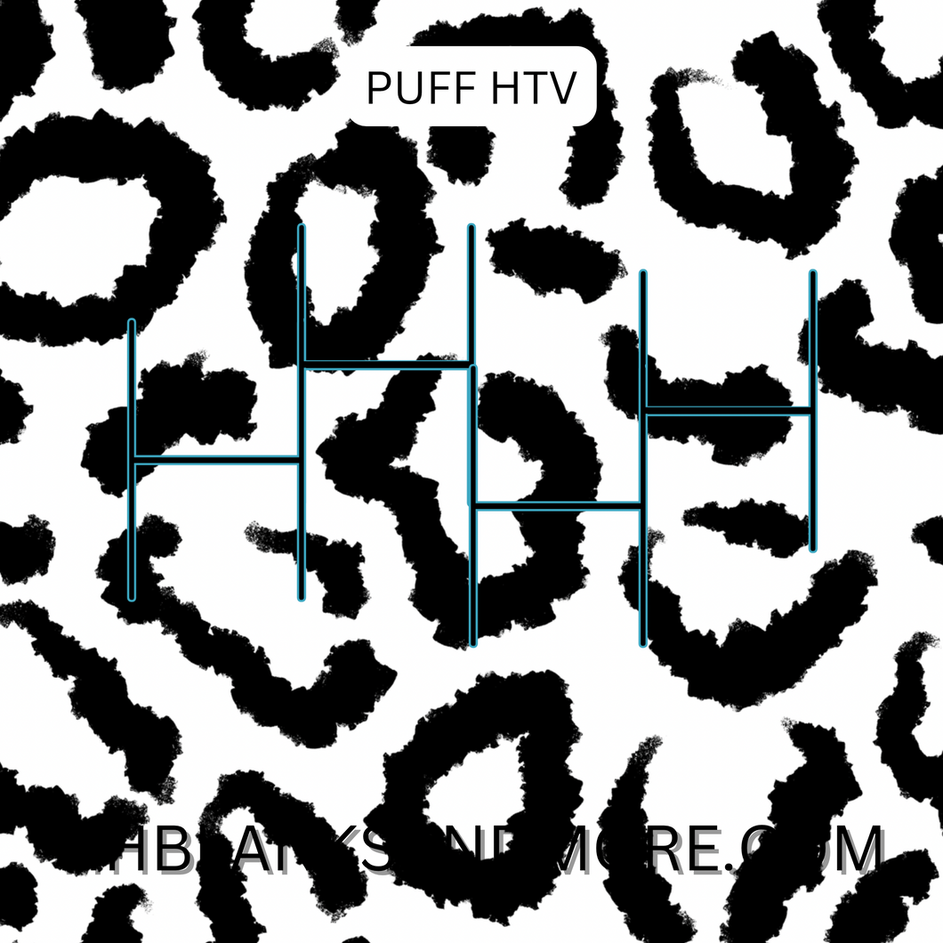 Black Leopard Puff Heat Transfer Vinyl Sheet