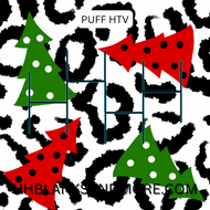 Christmas Tree Leopard Puff Heat Transfer Vinyl Sheet
