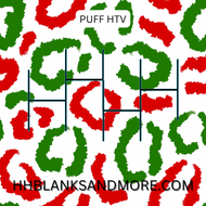 Red and Green Leopard Puff Heat Transfer Vinyl Sheet