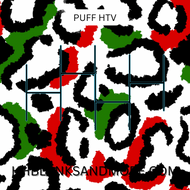 Christmas Leopard Puff Heat Transfer Vinyl Sheet