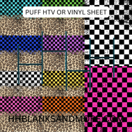 Checked Leopard Puff HTV or Perm Vinyl Sheet