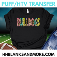 Bulldogs Leopard CRC School Spirit Puff/HTV Transfer