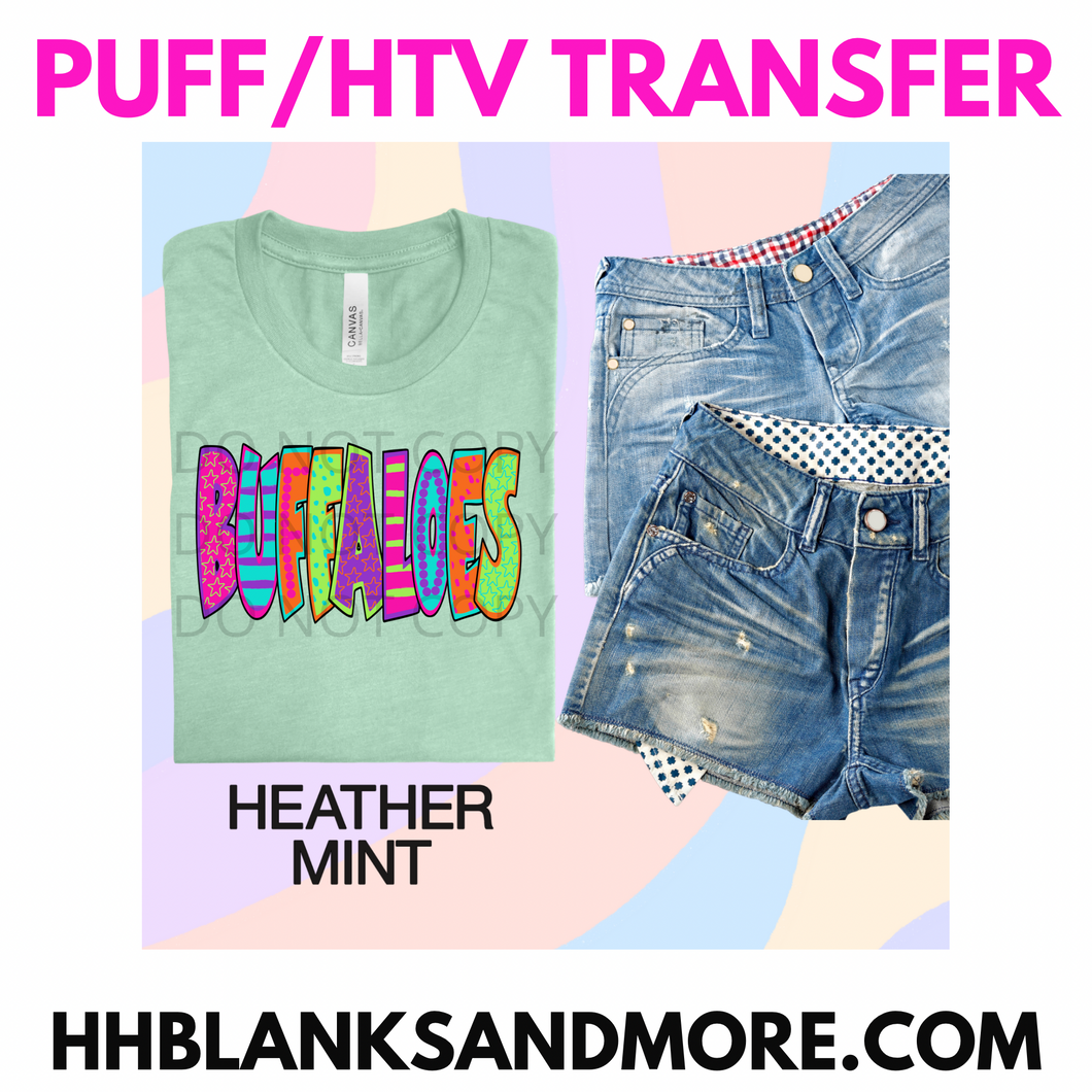 Buffalo School Spirit Puff/HTV Transfer