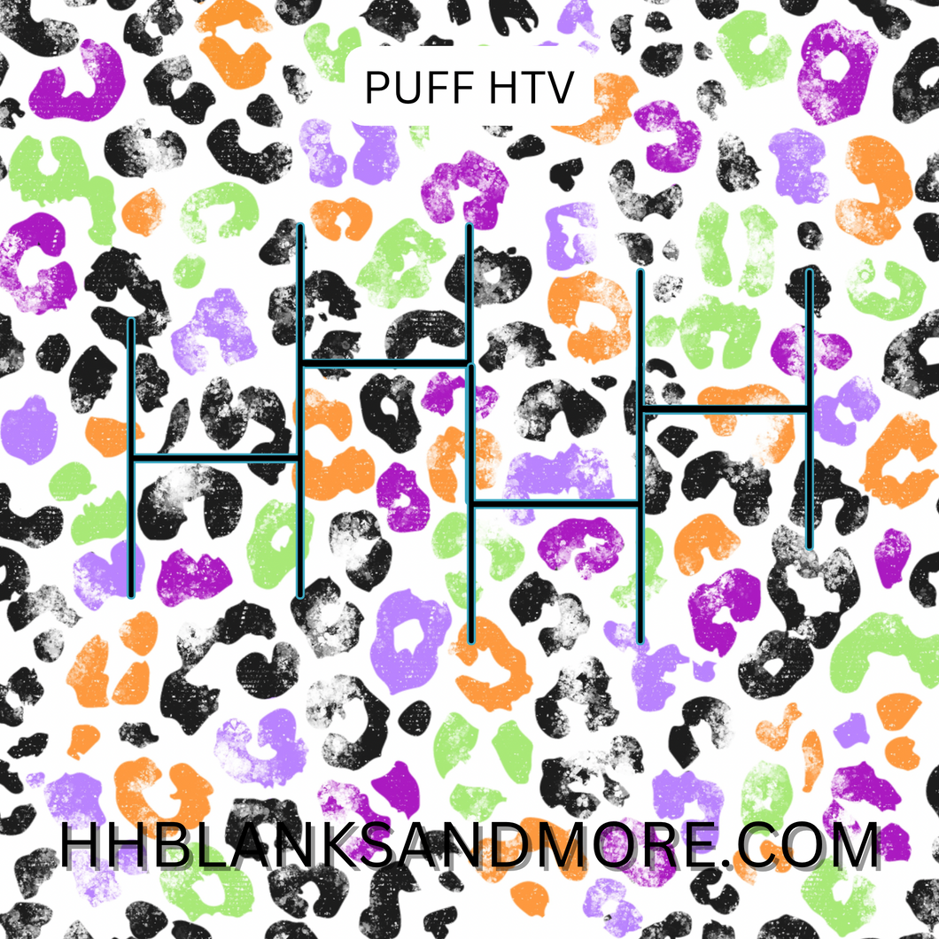 Halloween Leopard Puff Heat Transfer Vinyl Sheet