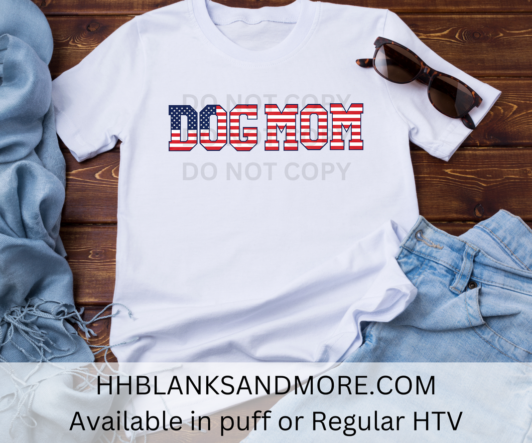 USA Dog Mom Puff/ HTV Transfer
