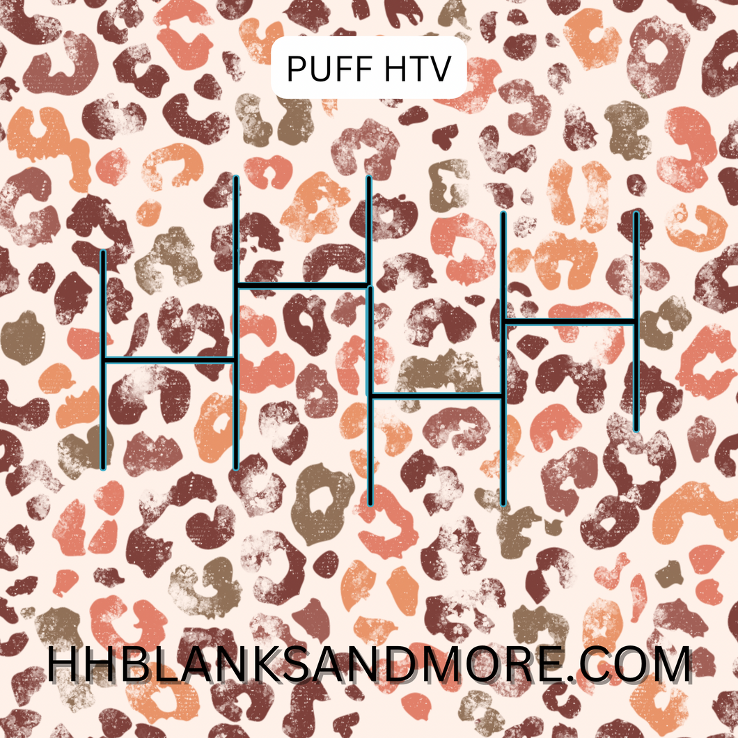 Fall Leopard Puff Heat Transfer Vinyl Sheet