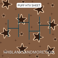 Tan/Brown Stars Puff Heat Transfer Vinyl Sheet
