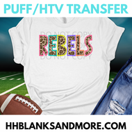 Rebels Leopard CRC School Spirit Puff/HTV Transfer