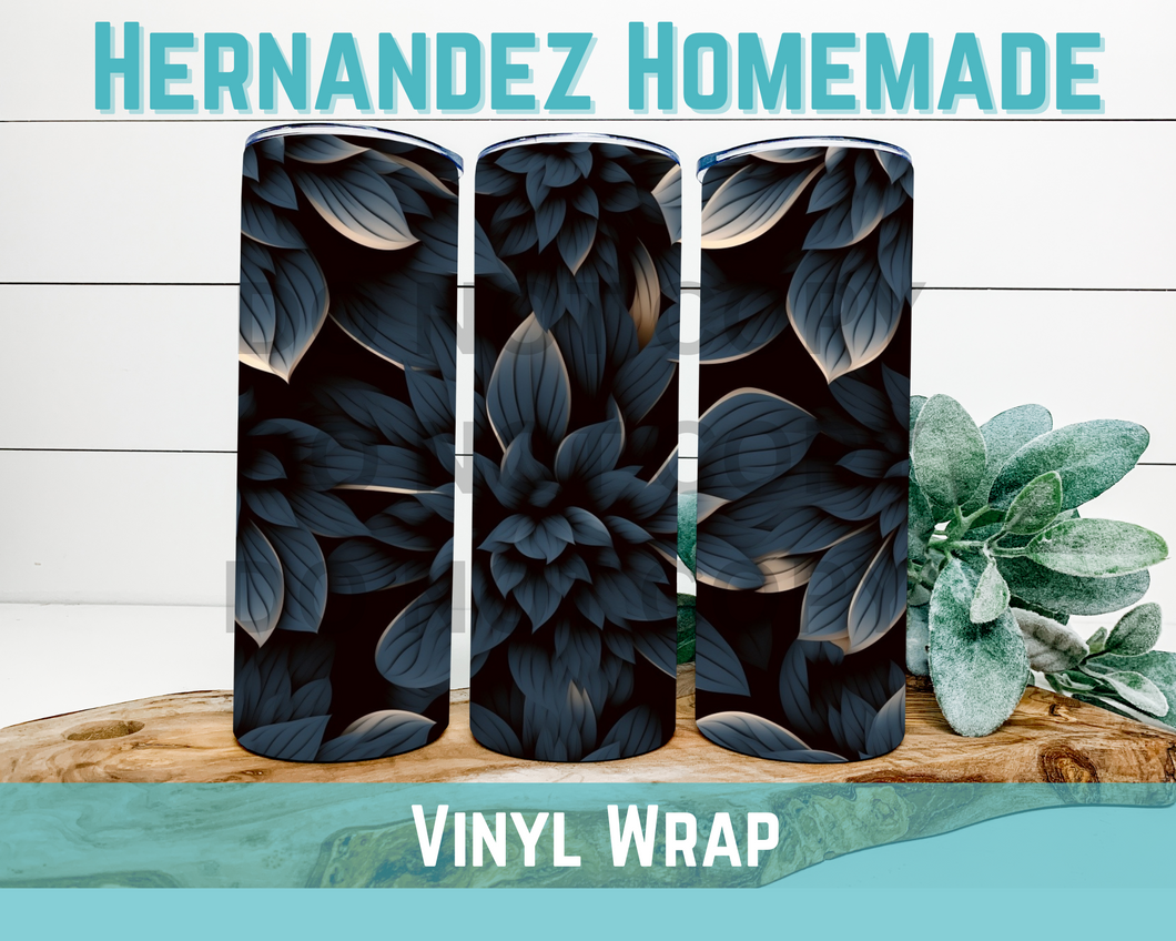 Blue Floral Darkness Vinyl pattern