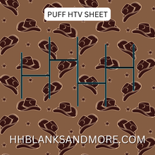 Load image into Gallery viewer, Cow Boy Hat Puff Heat Transfer Vinyl Sheet
