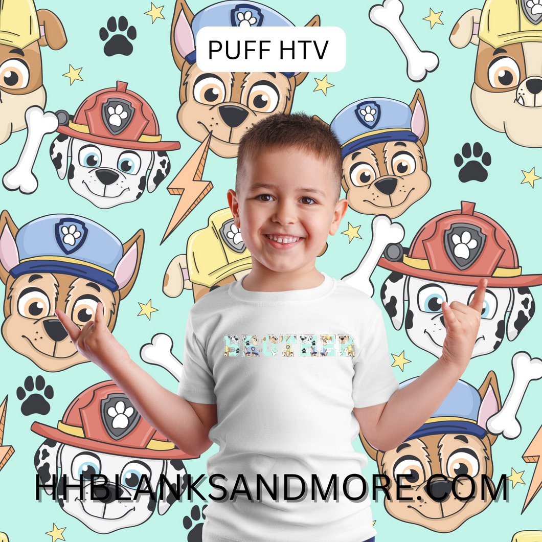 Boy Paw Patrol Puff Heat Transfer Vinyl Sheet