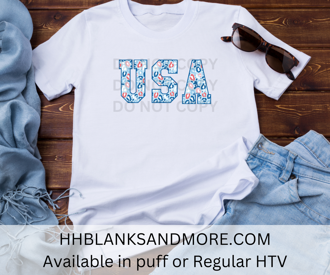 Cheetah USA Puff/ HTV Transfer