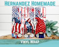 Red White and Blue Gnomes Vinyl Sheet