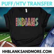Indians Leopard CRC School Spirit Puff/HTV Transfer