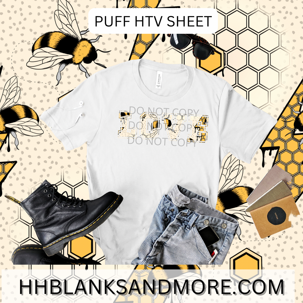 Bee Hive Puff Heat Transfer Vinyl Sheet